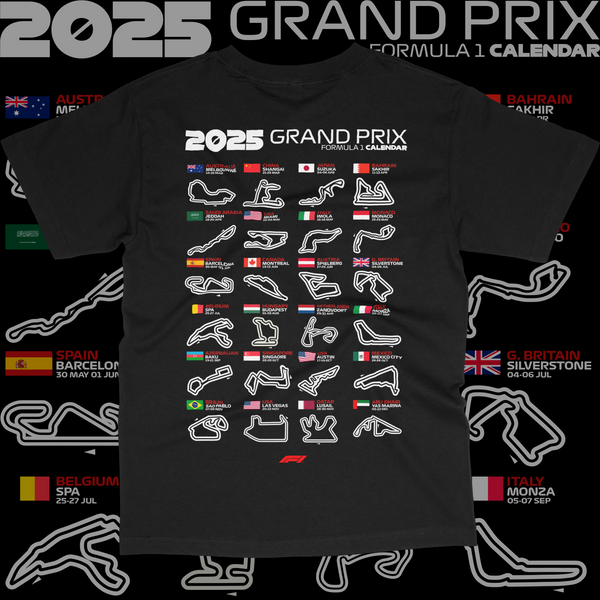Formula 1 Season Calendar T-shirt