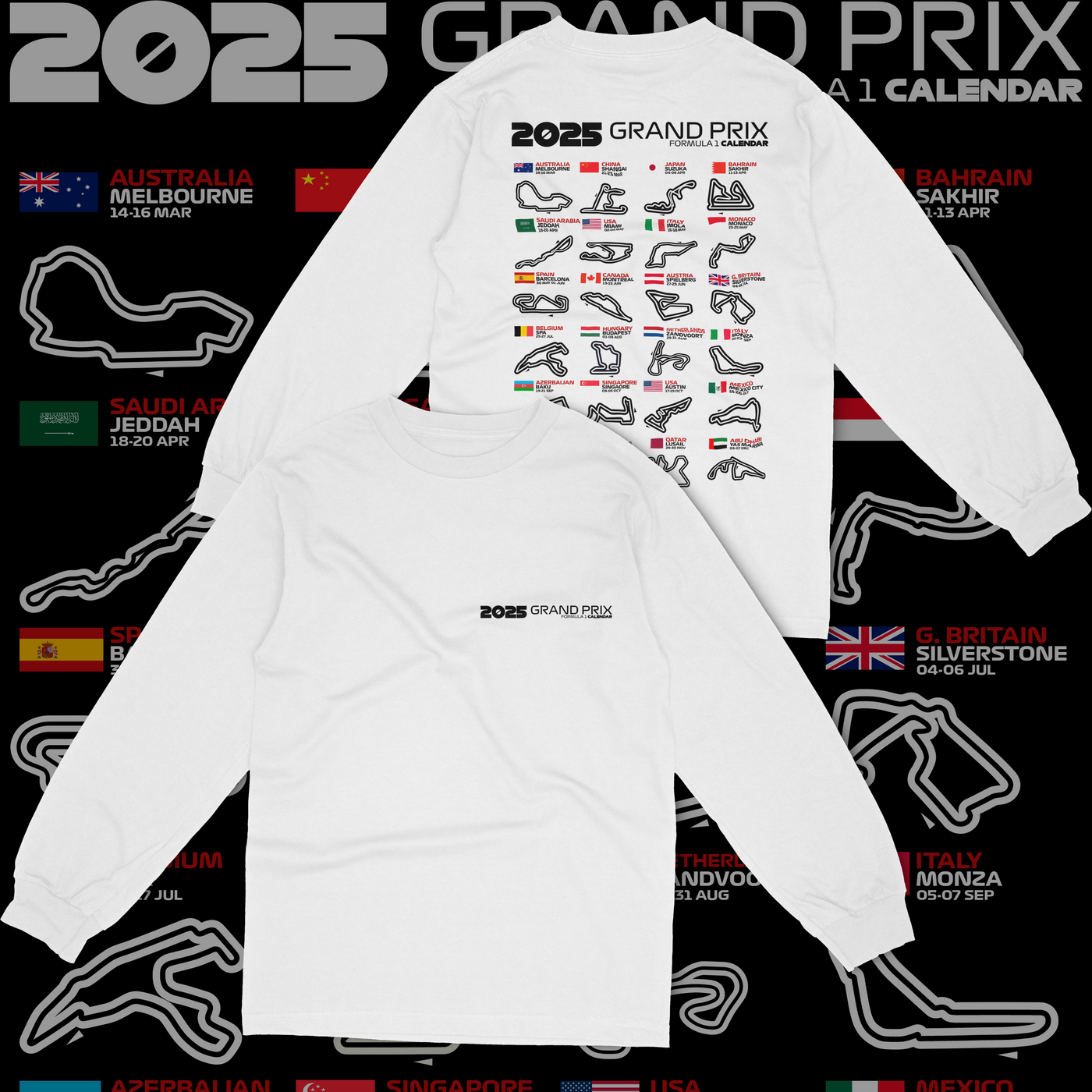 Formula 1 Season Calendar Sweatshirt
