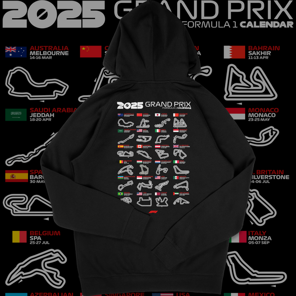 Formula 1 Season Calendar Hoodie