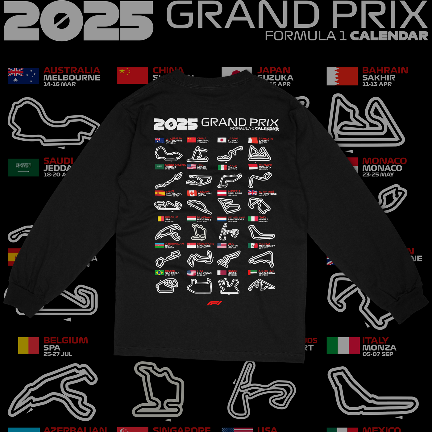 Formula 1 Season Calendar Sweatshirt